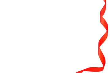 Obraz premium red ribbon border on white background