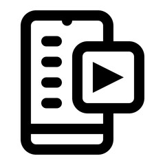 icon mobile video with style outline
