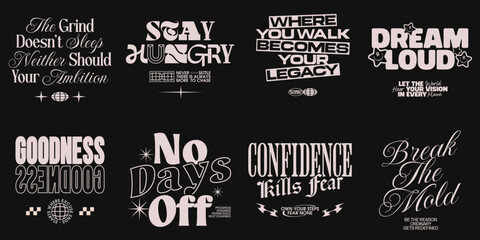 Typography Streetwear T-shirt Design Set, Urban Typohraphy Streetwear Design Set, Urban Culture Design Pack, Streetwear Design Collection