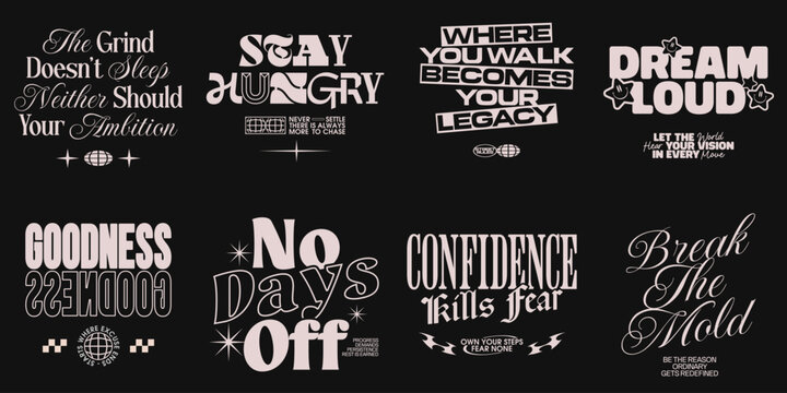 Typography Streetwear T-shirt Design Set, Urban Typohraphy Streetwear Design Set, Urban Culture Design Pack, Streetwear Design Collection