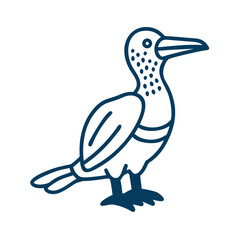 Fototapeta premium Blue-Footed Booby Bird Line Art Illustration