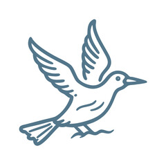 Fototapeta premium Simple Common Tern Bird Line Art Illustration