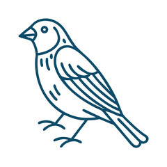 Obraz premium Blue Grosbeak Bird Outline Vector Illustration