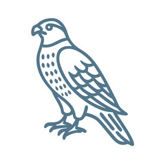 Peregrine Falcon Outline Illustration, Bird of Prey