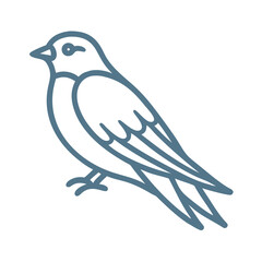 Obraz premium Purple Martin Bird Outline Illustration Icon