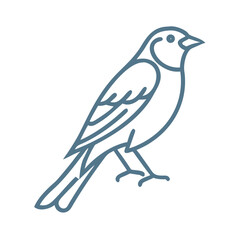 Bobolink Bird Outline Illustration, Minimalist Design