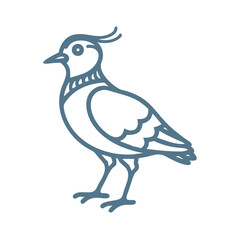 Stylized Northern Lapwing Illustration, Bird Icon