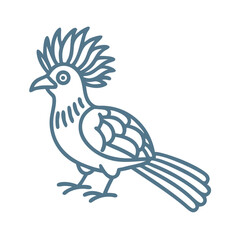 Hoatzin Bird Outline Illustration, Vector Graphics