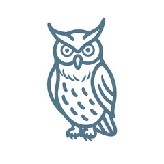 Minimalist Great Horned Owl Illustration