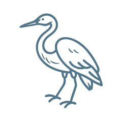 Fototapeta premium Minimalist Egret Illustration, Line Art Style