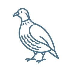 Fototapeta premium Simple Quail Illustration, Line Art Vector