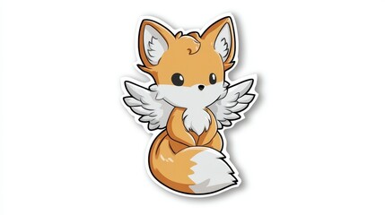 Obraz premium Cute Orange Fox with Wings