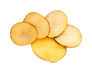 slice of potato. shot with high angle view