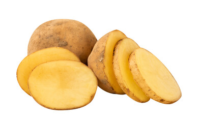 potatoes isolated on white background