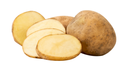potatoes on a white background