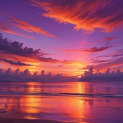Fototapeta premium sunset over the sea, sunset in the sea, sunset over the ocean