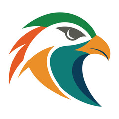 Obraz premium Bird-head-vector-logo-style-colors 