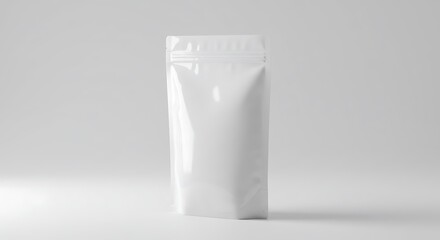 Blank White Stand-Up Pouch Mockup for Branding and Packaging Design