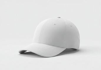 Fototapeta premium Neutral baseball cap simple headwear fashion accessory isolated on white background studio shot with copy space mockup