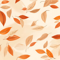 Obraz premium Scattering autumn leaves nature trail digital art muted colors close-up cozy atmosphere