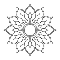 vector illustration of lotus flower coloring page 