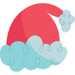 Minimal Red Santa Cap Illustration in Flat Design