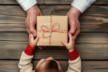 Paper box gift in hand