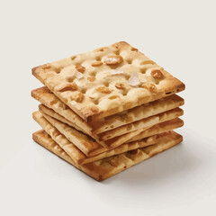Stack of Crispy Salt and Nut Crackers