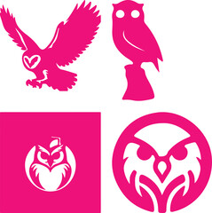 Owl bundil simple icon. Vector ICON all icon Viktor 
