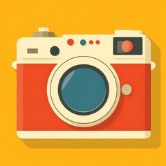 A Colorful Illustration of a Vintage Style Camera Design