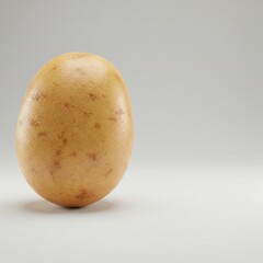 A Single Rustic Brown Egg on a Plain White Background Studio Shot
