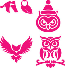  Owl bundil simple icon. Vector ICON all icon Viktor 