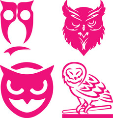 Naklejka premium Owl bundil simple icon. Vector ICON all icon Viktor 