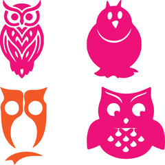  Owl bundil simple icon. Vector ICON all icon Viktor 