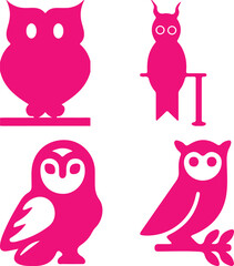 Obraz premium Owl bundil simple icon. Vector ICON all icon Viktor 