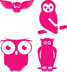  Owl bundil simple icon. Vector ICON all icon Viktor 