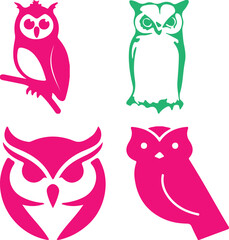  Owl bundil simple icon. Vector ICON all icon Viktor 