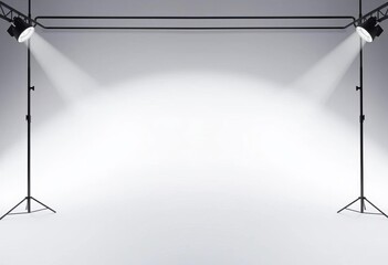 Clean white studio backdrop with dramatic spotlight gradient, ideal for product photography, modern, clean