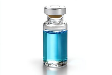 Glass Vial with Blue Medicine Perfect for Medical and Vaccine Illustrations