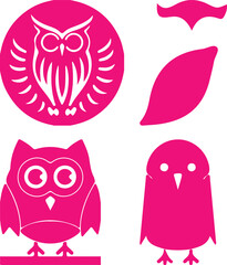  Owl bundil simple icon. Vector ICON all icon Viktor 