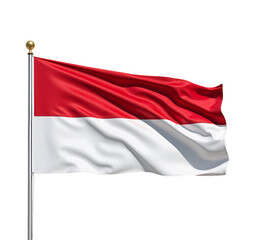 Indonesia Flag Waving, Red White, Transparent Background