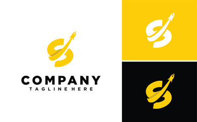 Obraz premium Initial monogram letter alphabet with Rocket logo design. Rocket icon. Letter emblem. Modern vector logotype for business and corporate identity