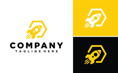 Minimalist Rocket Logo, Usable for Business and Technology Logos, Flat Vector Logo Design
