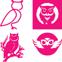  Owl bundil simple icon. Vector ICON all icon Viktor 