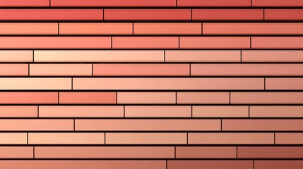 Fototapeta premium Geometric horizontal rows of varying shades of coral-toned rectangles.