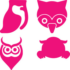  Owl bundil simple icon. Vector ICON all icon Viktor 