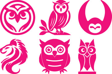  Owl bundil simple icon. Vector ICON all icon Viktor 