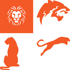 Lion bundil simple icon. Vector ICON all icon Viktor