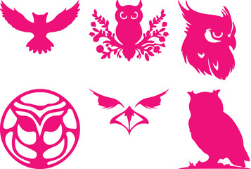  Owl bundil simple icon. Vector ICON all icon Viktor 