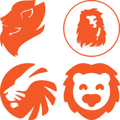 Lion bundil simple icon. Vector ICON all icon Viktor